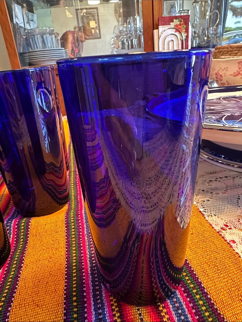 Cobalt Blue Glass Tumbler Set - Durable Everyday Drinkware